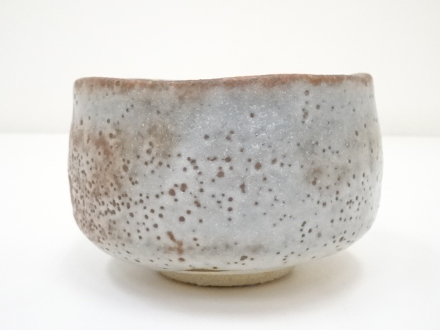 茶道具 茶碗 志野茶碗 御題 木 志野 拝土窯 水野古麦 造 共箱 N12C